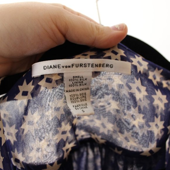 DVF 100% Silk Top Blouse Tassels Western Tank - Picture 8 of 13